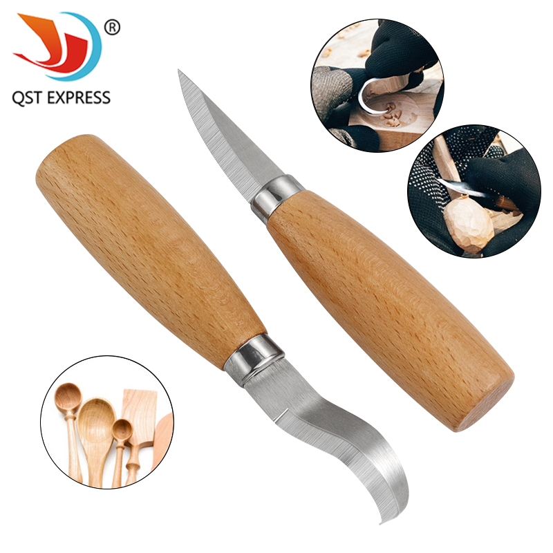 Woodworking Basics - 스테인리스 철 조각 칼 너도밤나무 손잡이