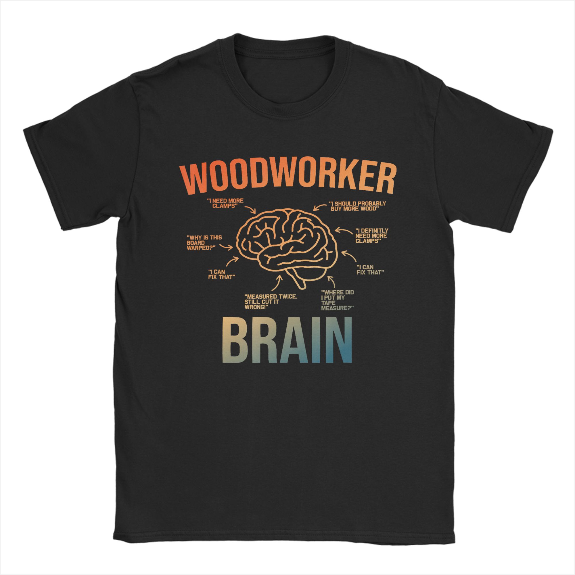 Woodworking Gift Ideas - 남성 티셔츠 목공예가 두뇌 웃긴 목공