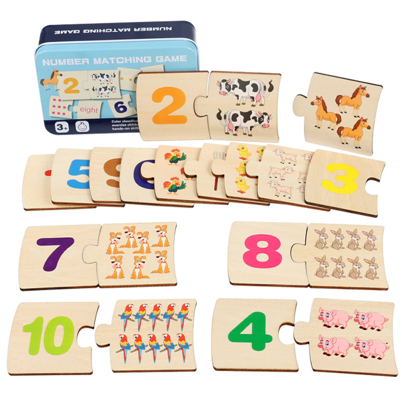 Woodworking Kids Toys - 어린이 철제 상자 숫자 학습 나무