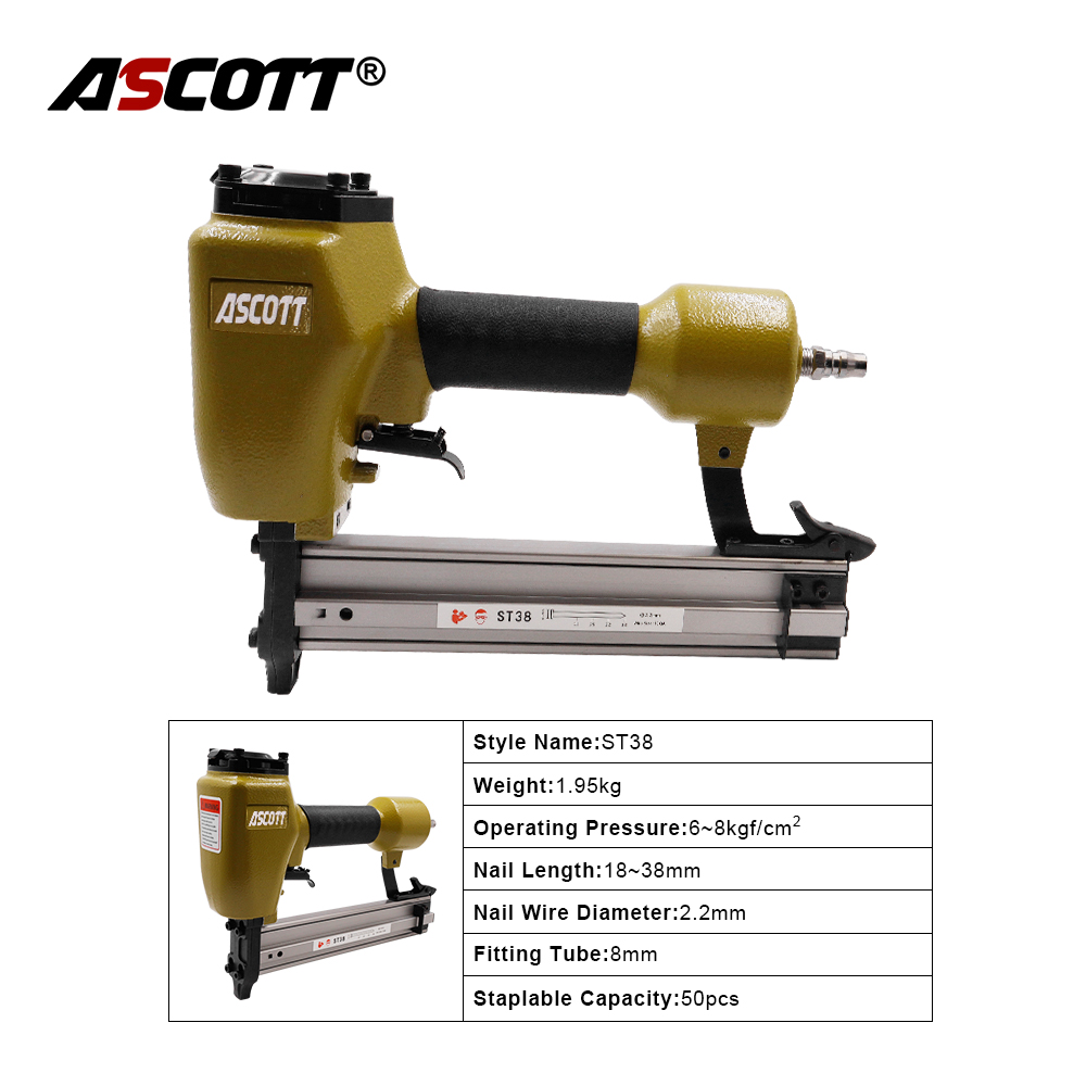 아스코트 14Ga 공압식 콘크리트 네일러 ST38 프레 - Woodworking Nail Gun 리뷰 및 가격