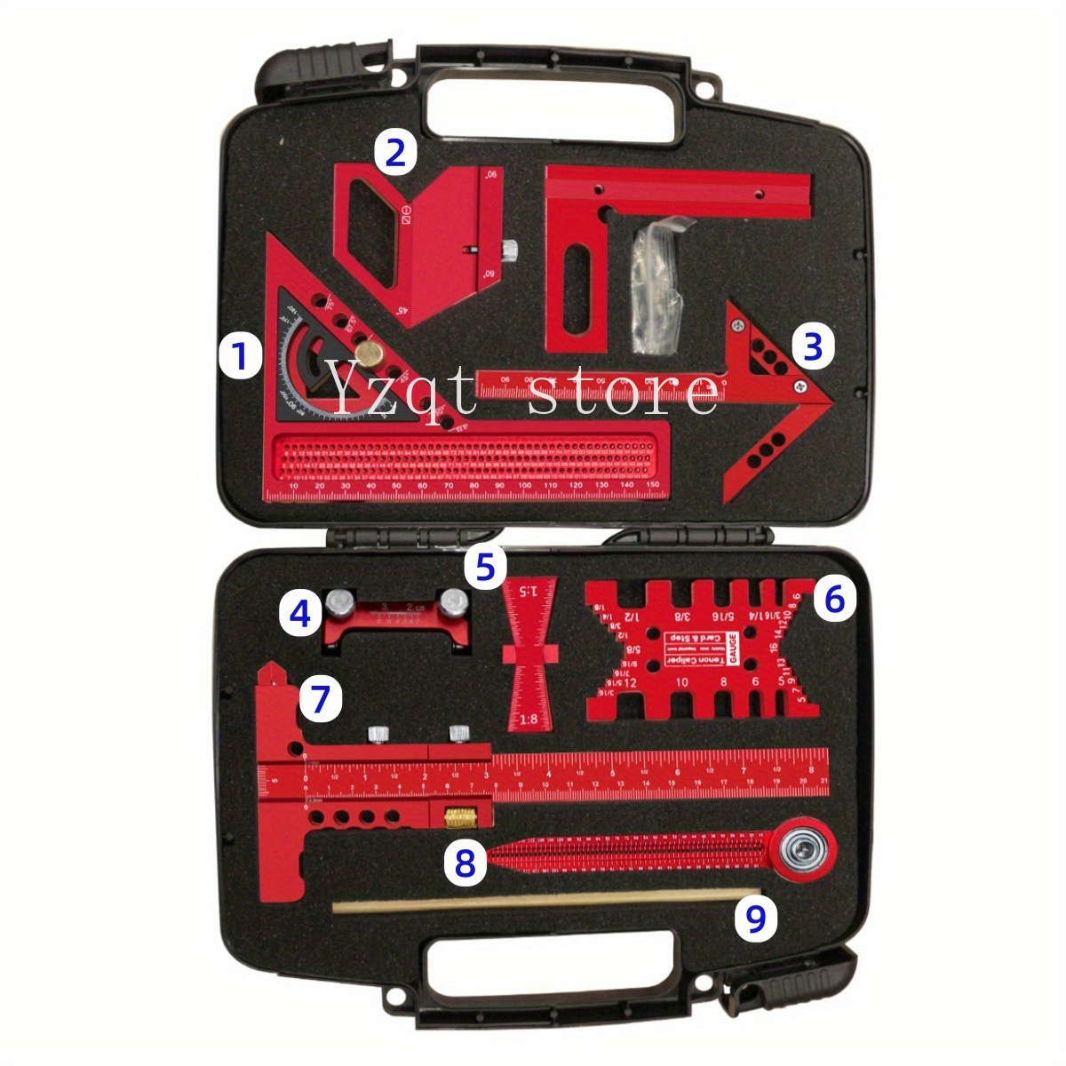보관 상자가 포함된 목공 측정 도구 키트 10종 세트  - Woodworking Plans Free 리뷰 및 가격