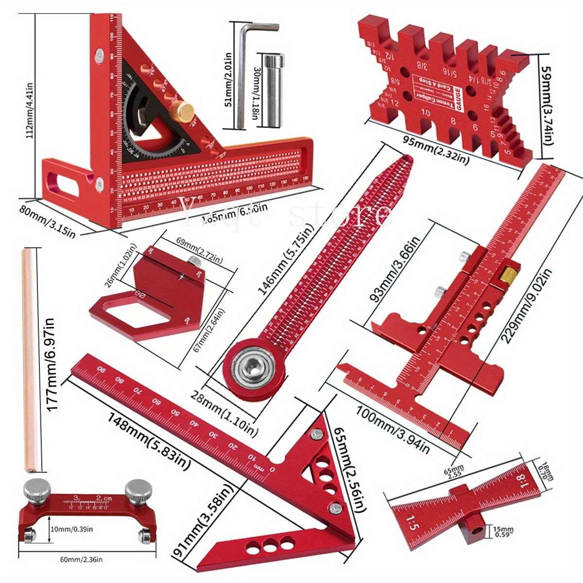 보관 상자가 포함된 목공 측정 도구 키트 10종 세트  - Woodworking Plans Free 리뷰 및 가격
