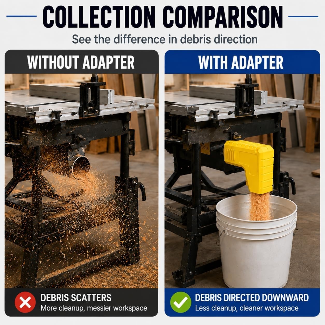 데스크탑 톱밥 수집 어댑터 스냅온 톱밥 수집기 포트 커 - Woodworking Dust Collection 리뷰 및 가격