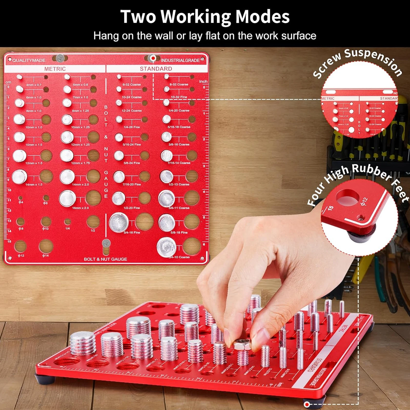 너트 및 볼트 나사산 게이지 세트 (표준 및 미터법 나 - Woodworking Basic Tools 리뷰 및 가격