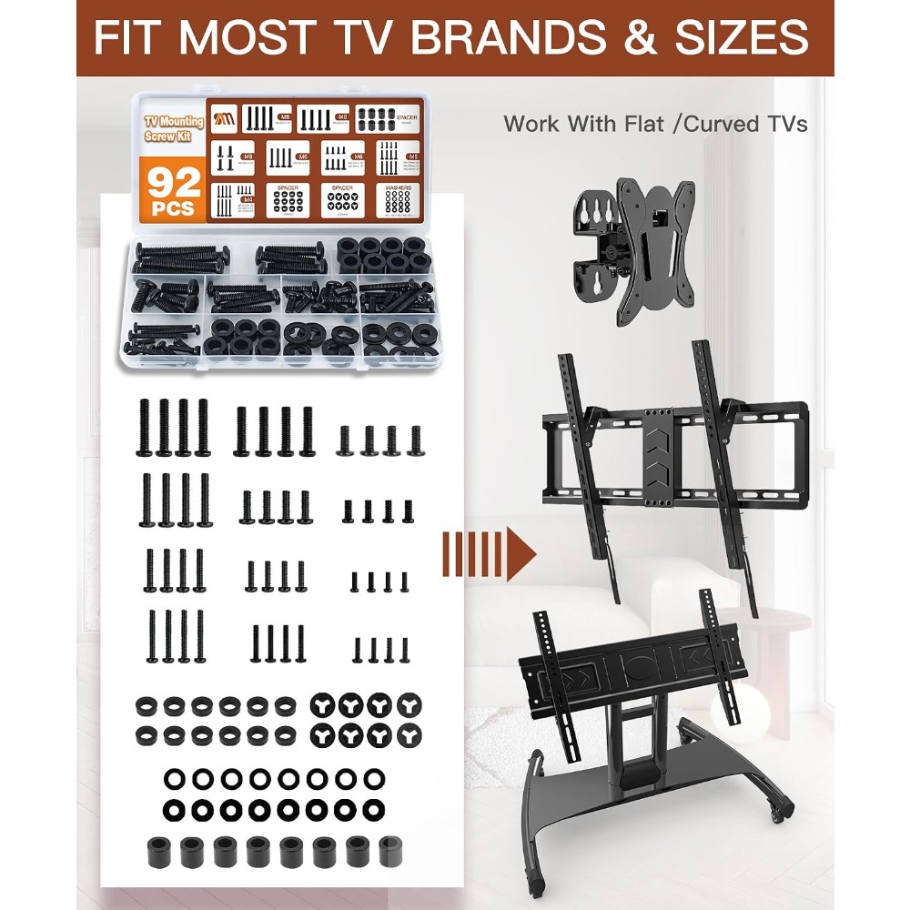 범용 TV 마운트 나사 키트 92개입 M4 M5 M6  - Woodworking Images Free 리뷰 및 가격