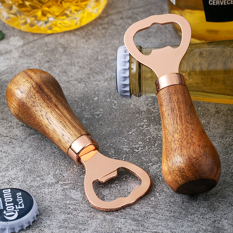 개인 로고 나무 손잡이가 있는 스테인레스 스틸 맥주 병 - Woodworking Logos 리뷰 및 가격